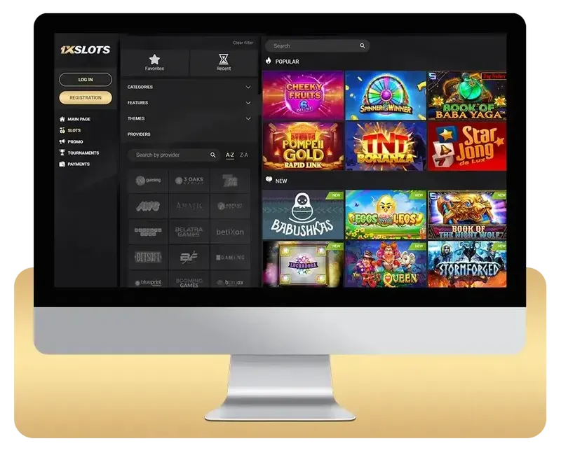 1xSlots Casino Spielauswahl