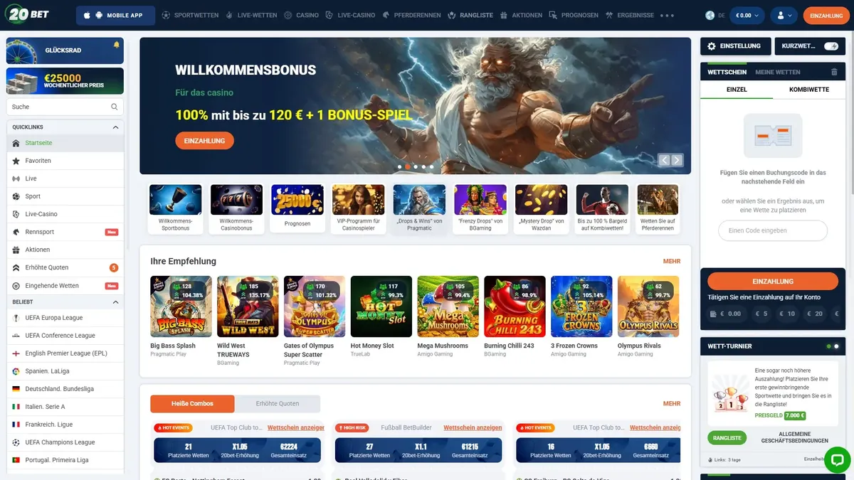 20Bet Casino Startseite