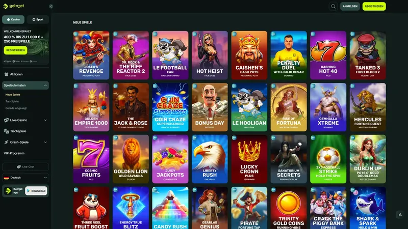 Betnjet Spielelobby