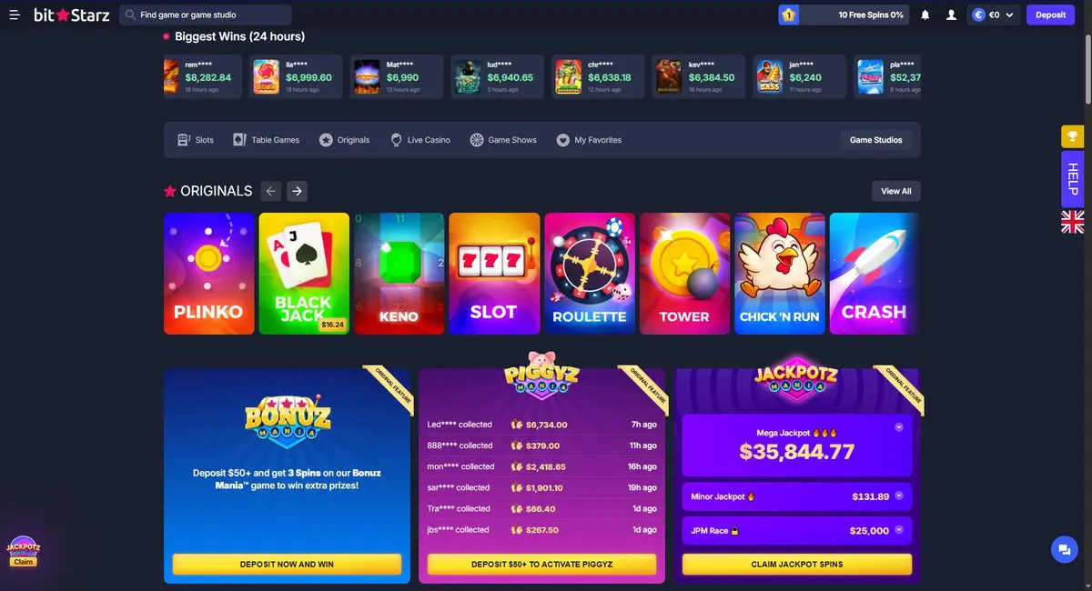 BitStarz Casino Startseite