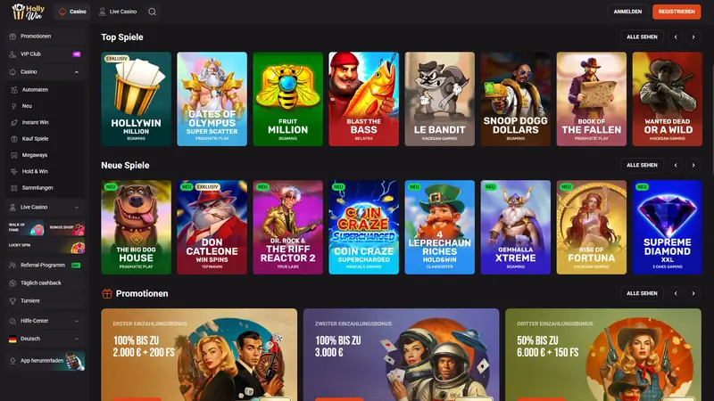 HollyWin Spielelobby