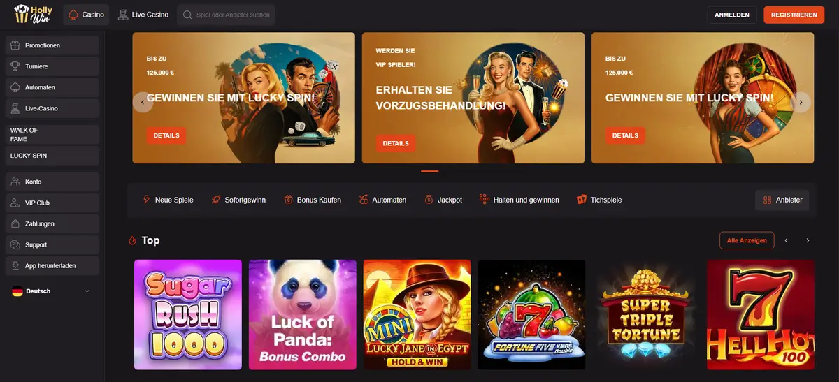 HollyWin Startseite