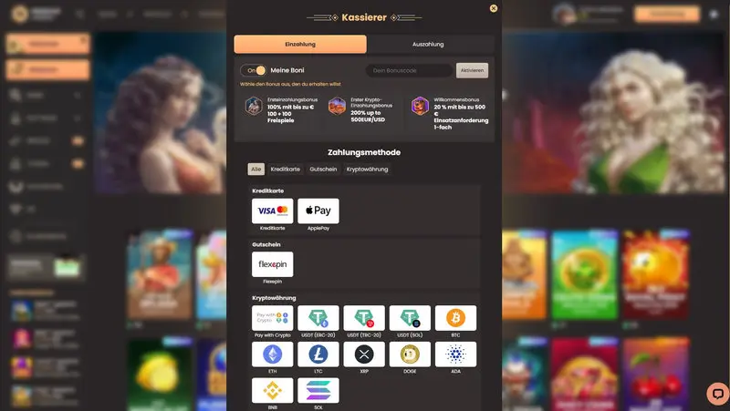 National Casino Zahlungsmethoden - Krypto, Visa, E-Wallets
