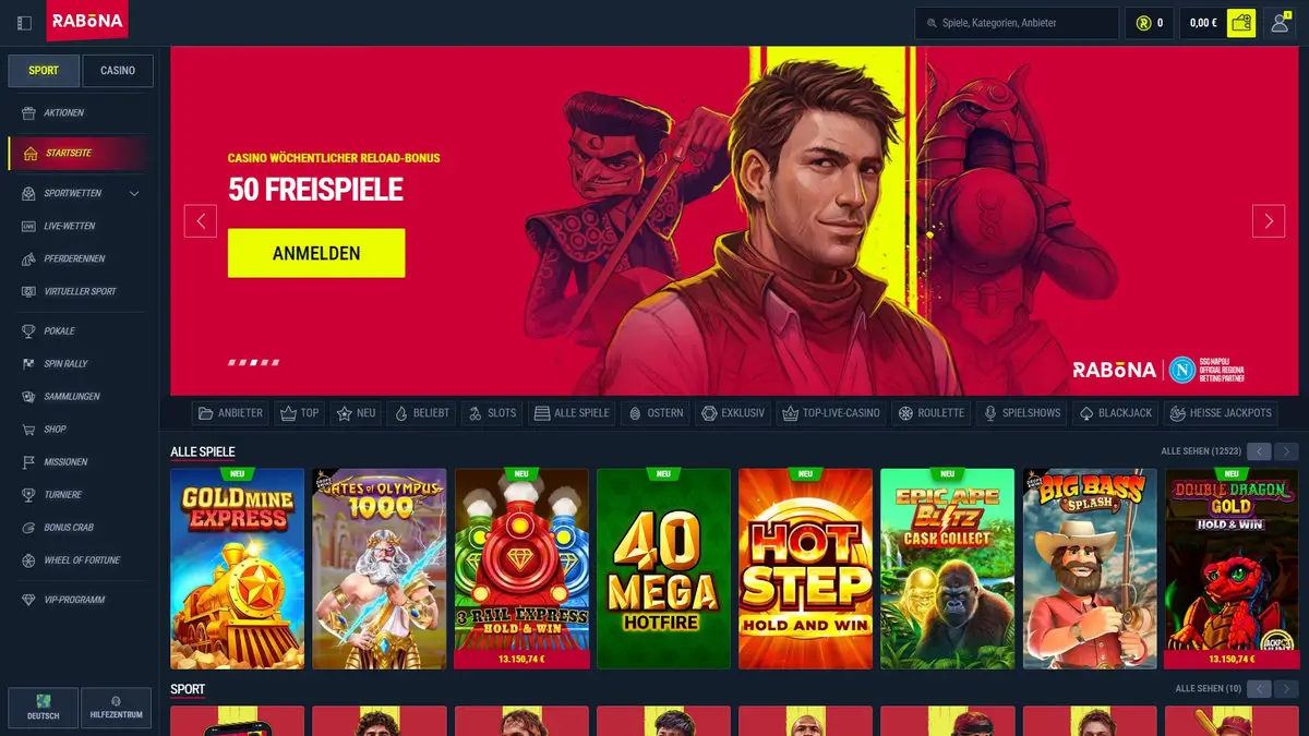 Rabona Casino Startseite