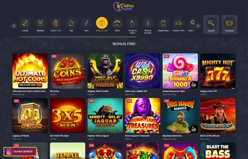 Rolling Slots Bonusseite