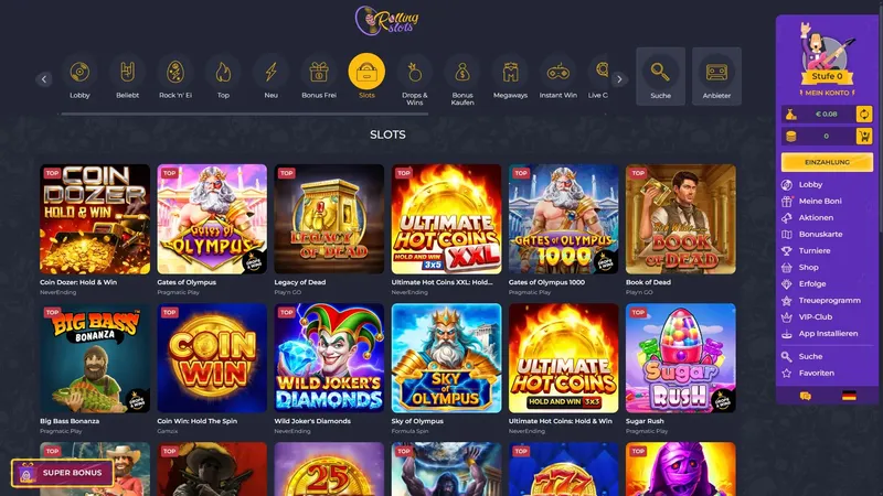 Rolling Slots Spielelobby