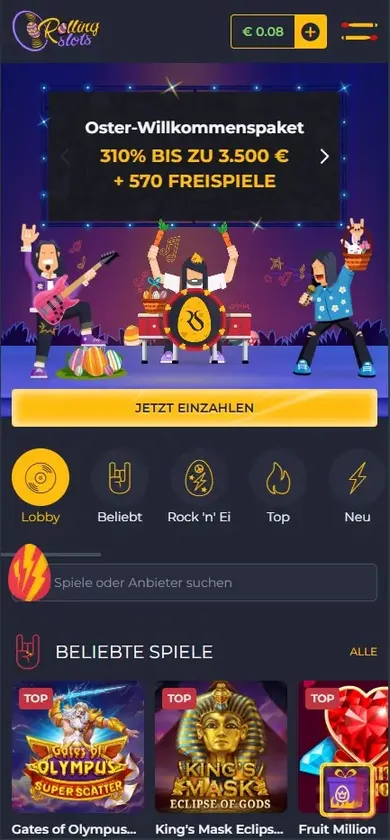 Rolling Slots auf dem Smartphone