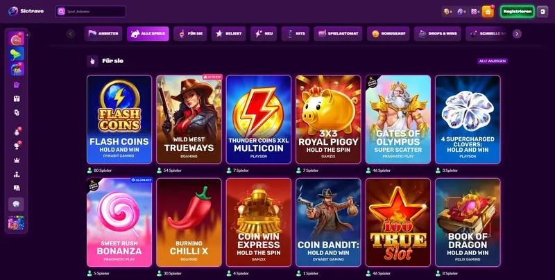 Slotrave Spielelobby