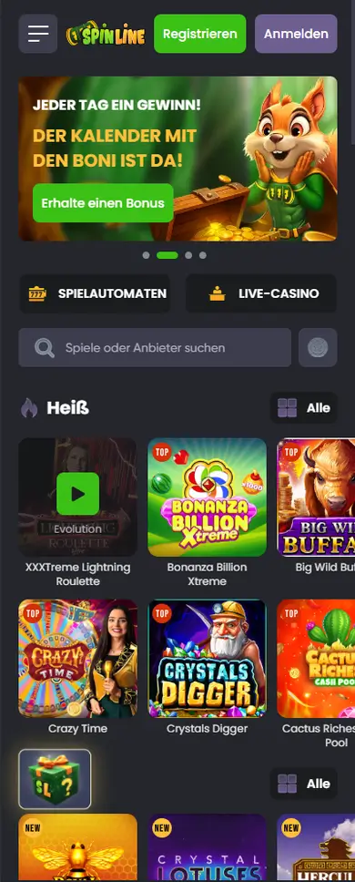 Spinline auf dem Smartphone