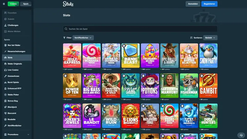 Stake Casino Spielelobby