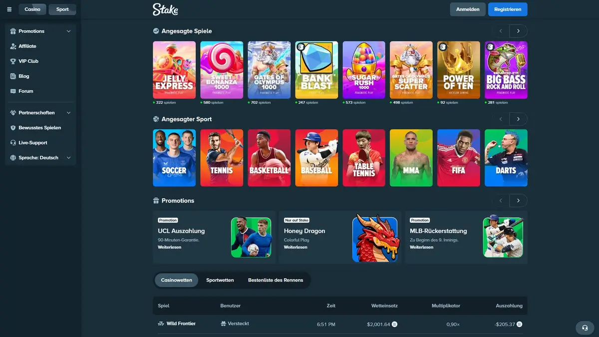 Stake Casino Startseite