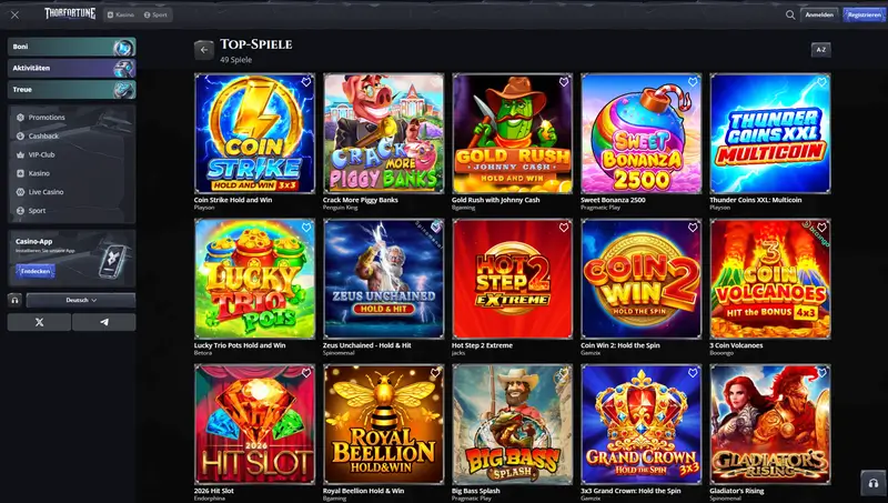 ThorFortune Spielelobby