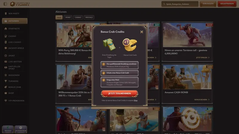 Vicibet Bonus Crab