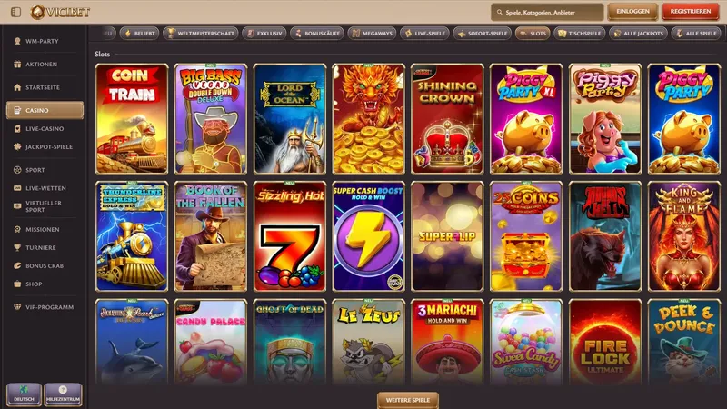 Vicibet Spielelobby