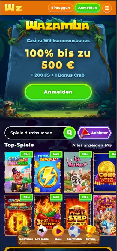 Wazamba auf dem Smartphone